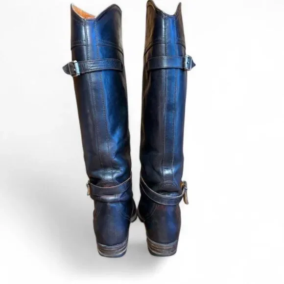 VTG Frye Dorado Dark Brown Leather Tall Riding Boots sz 5.5 Goodyear Welt, Spain - Picture 7 of 13